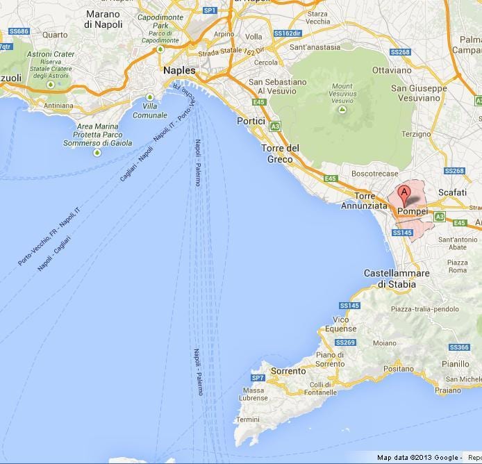 harta golful napoli, italia
