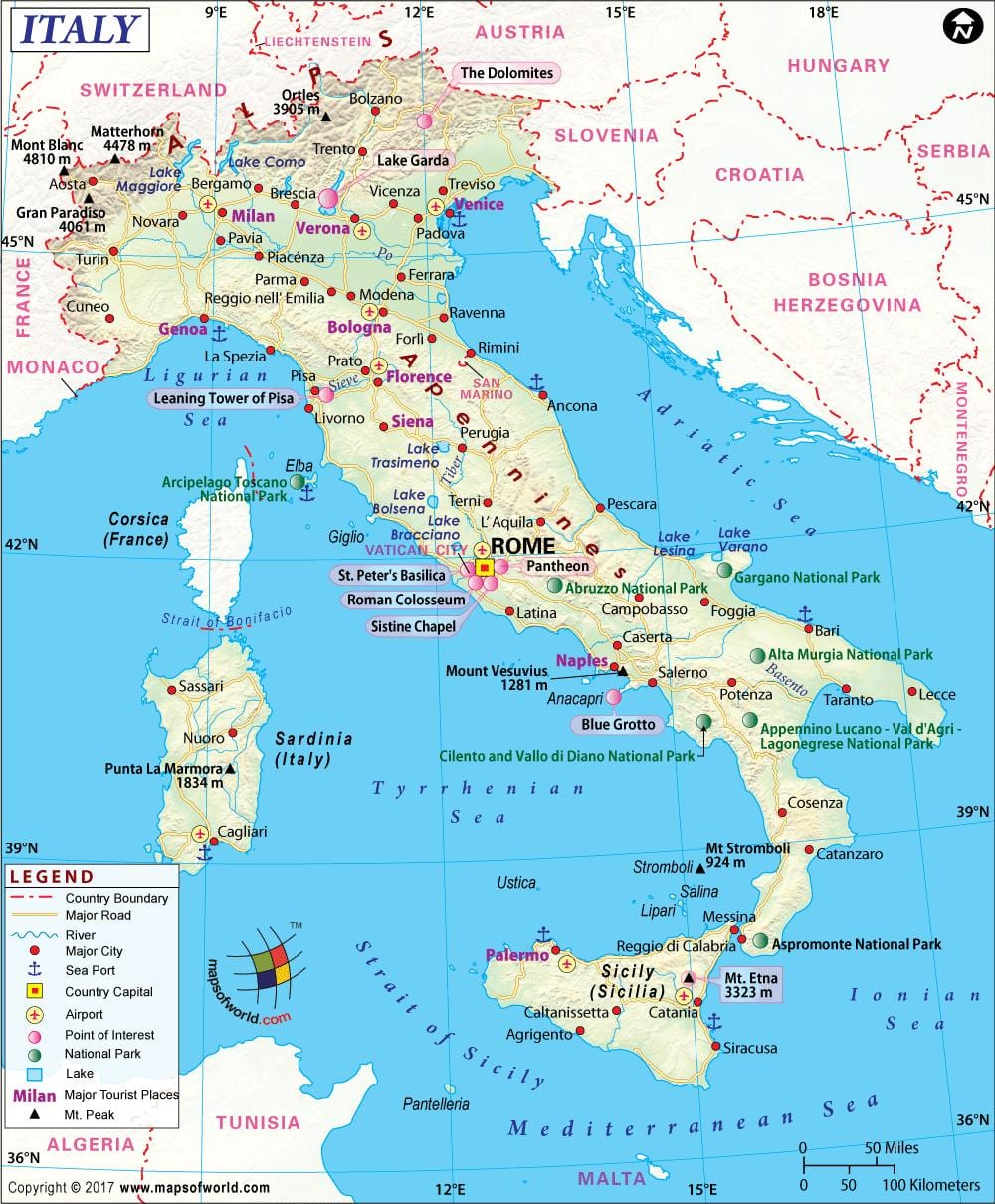 Harta din napoli, italia zona înconjurătoare
