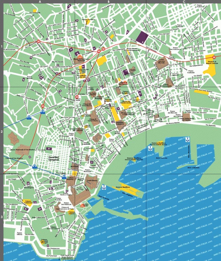 napoli atracții turistice hartă