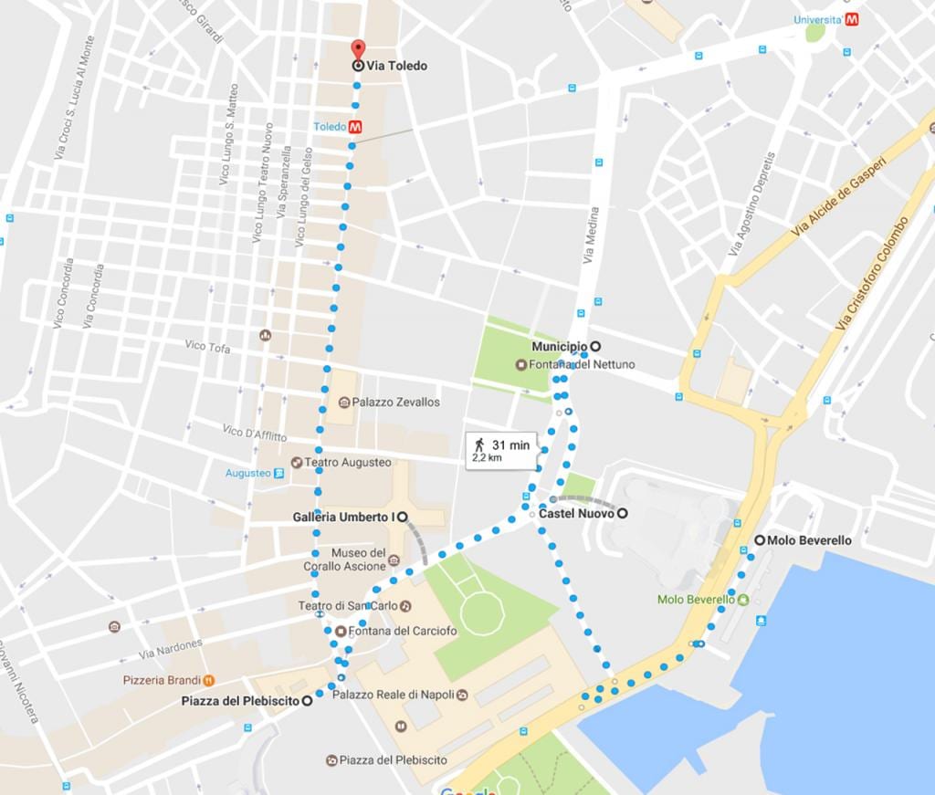 napoli tur hartă