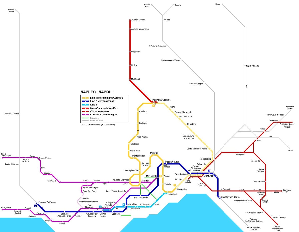 napoli hartă de metrou