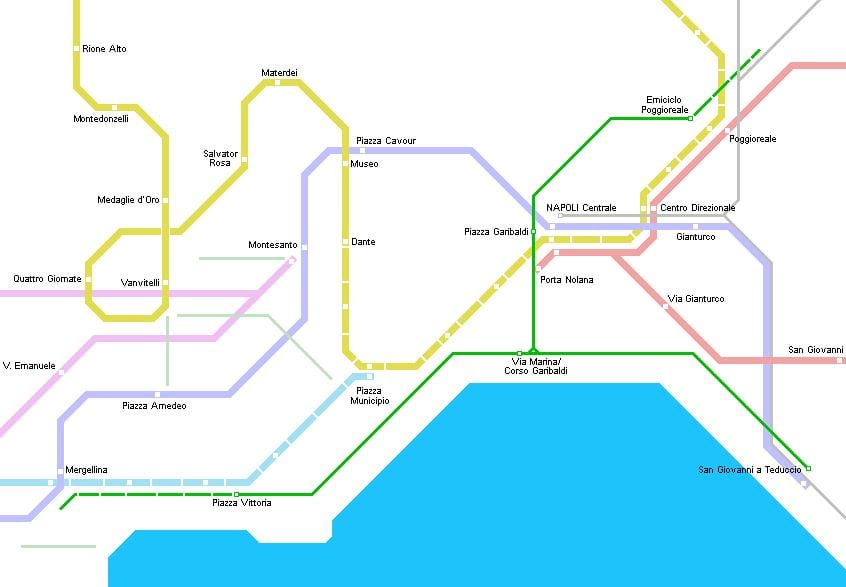 Harta napoli tramvai 
