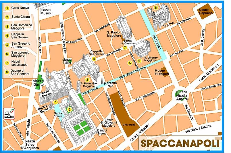 Harta de spaccanapoli napoli